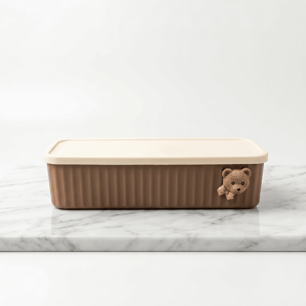 Cute Teddy Bear 5-Compartment Storage Organizer – Mocha Brown