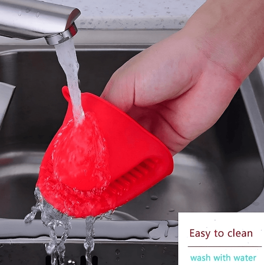 Heat-Resistant Silicone Pinch Mitts - Orange