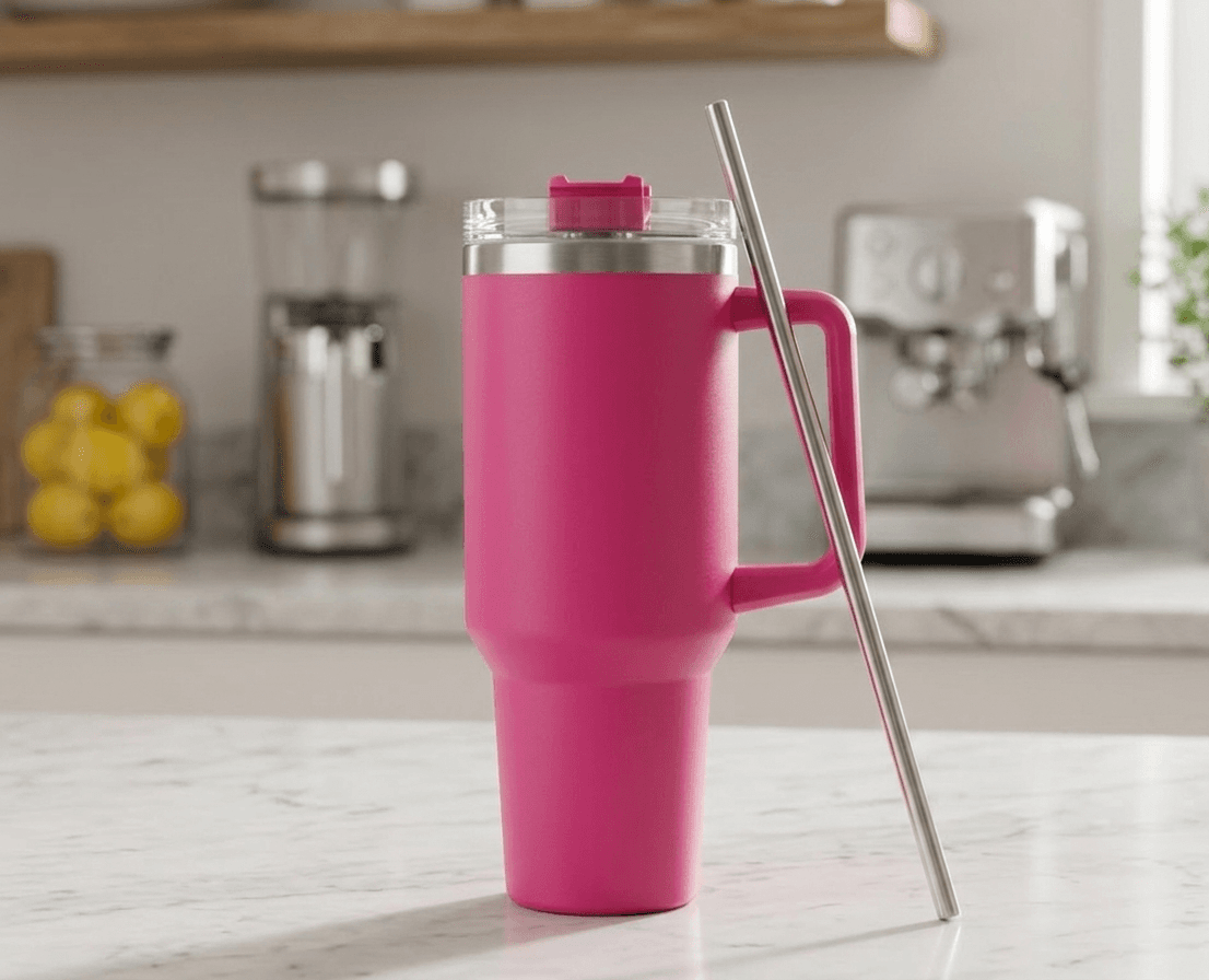 Hot Pink 40oz Insulated Tumbler Set