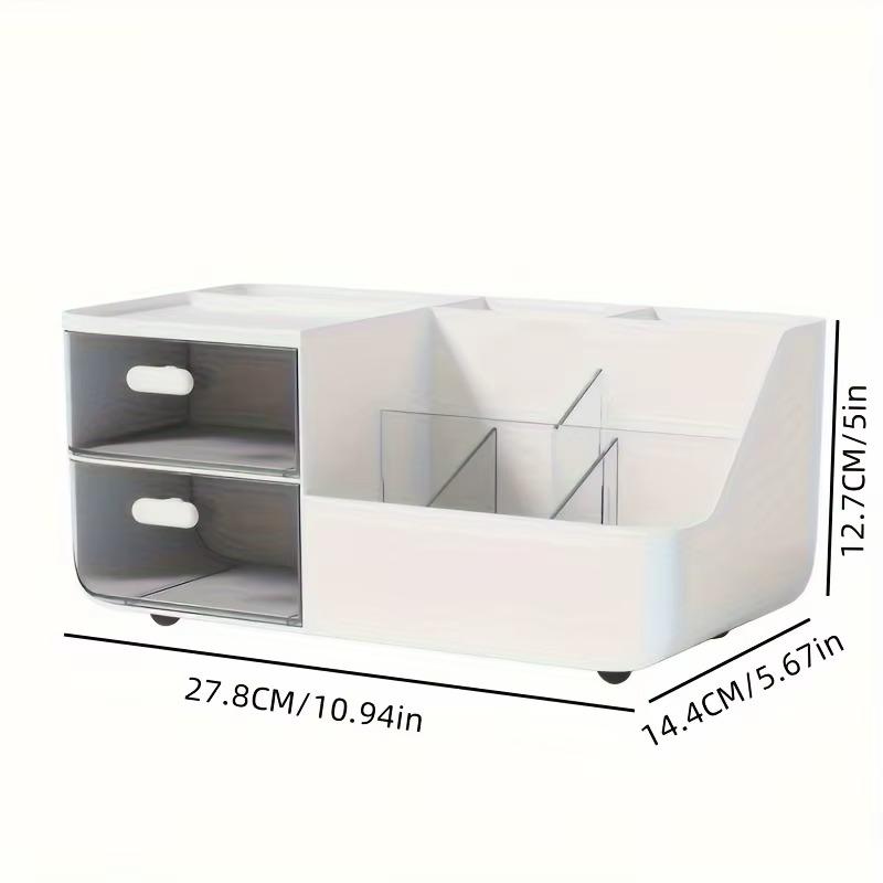 3-Layer Drawer Desktop Storage Box – Transparent PP Pen Holder & Multifunction Desk Organizer for Office