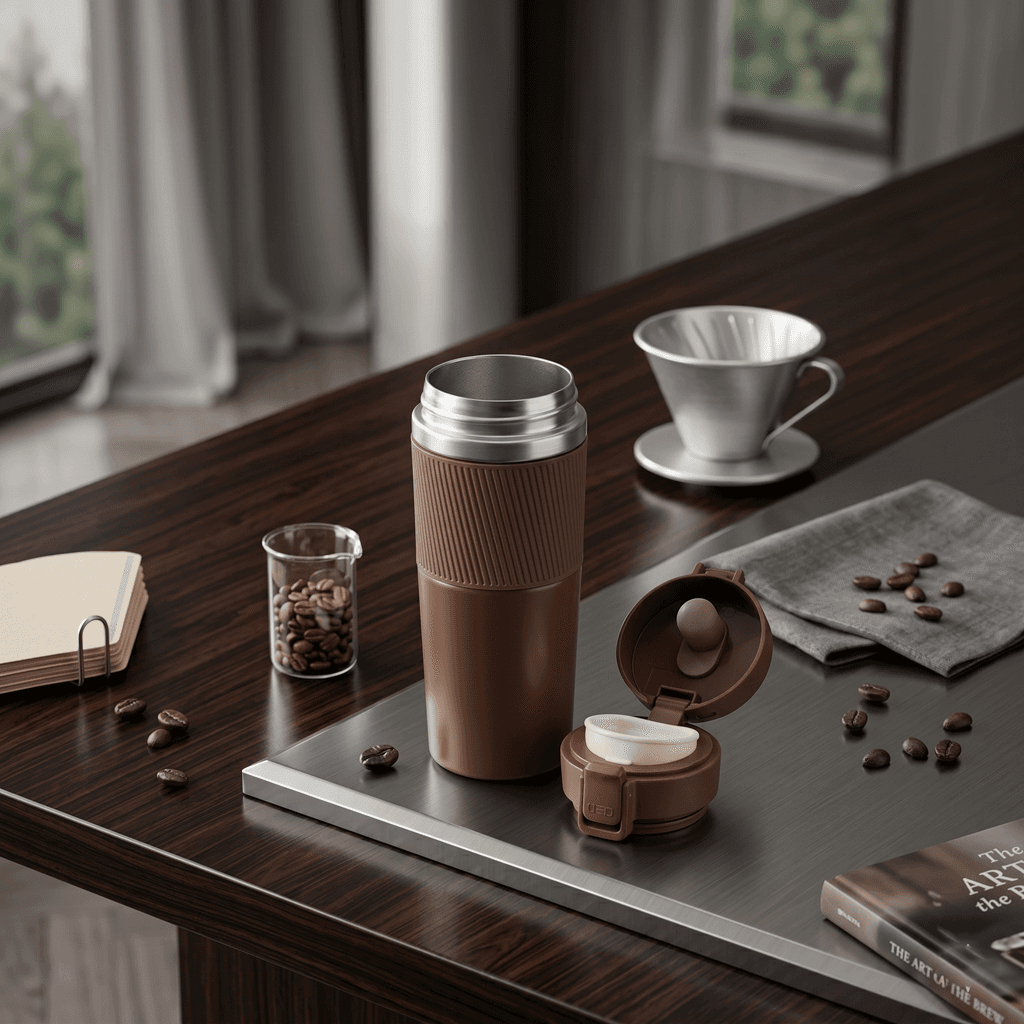 500ml Eco-Friendly Vacuum Insulated Stainless Steel Coffee Mug – Double Wall Reusable Travel Tumbler with Spill-Resistant Lid