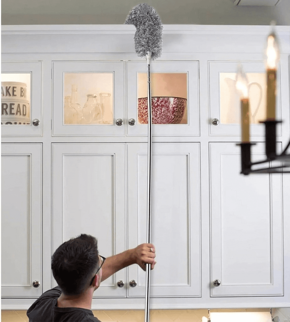 Telescopic Microfiber Duster with Stainless Steel Handle – Extendable Ceiling & Car Cleaning Brush