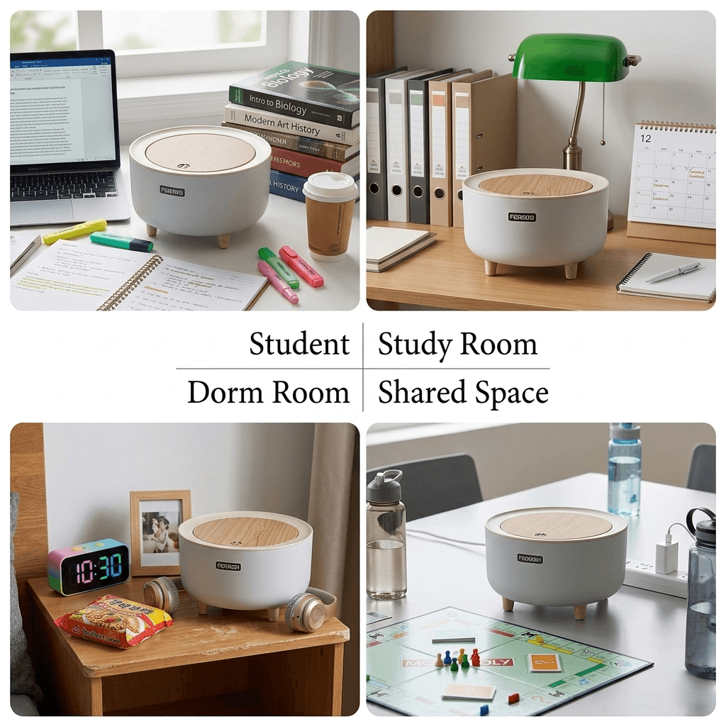 Mini Desktop Trash Can with Lid – Compact Plastic Garbage Bin for Kitchen, Bathroom, Bedroom & Office Table