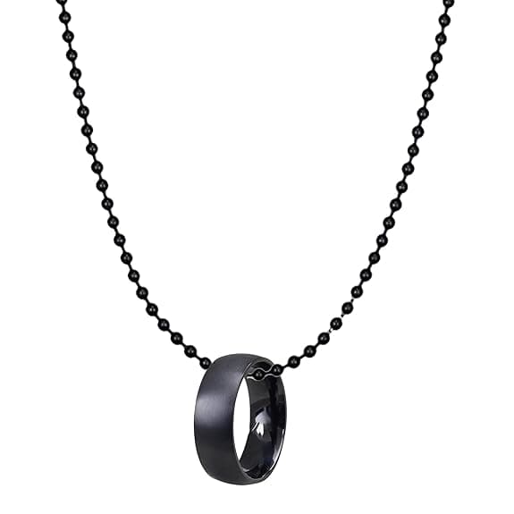 Arrowhead & Ring Pendant Stainless Steel Couple Necklace Set