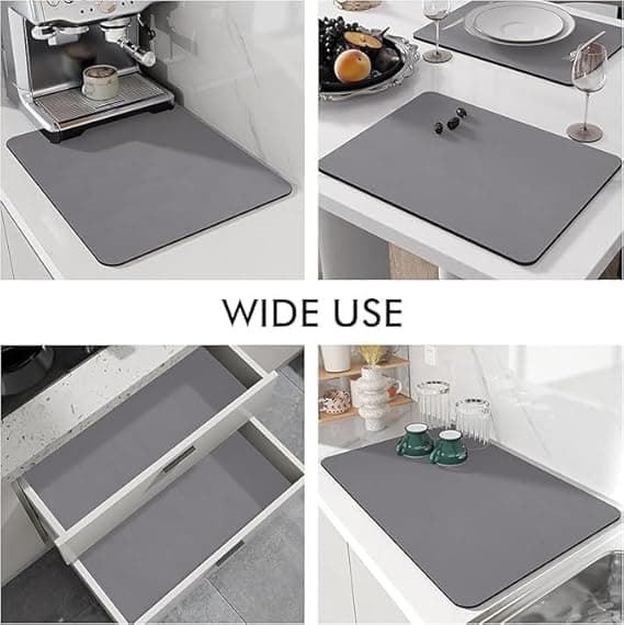 VALDIVIAN Large Water-Resistant Kitchen Sink Drying Mat – Ultra Absorbent Dish Drying Pad for Kitchen Counter