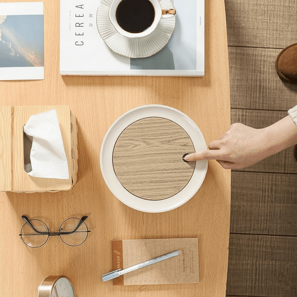 Mini Desktop Trash Can with Lid – Compact Plastic Garbage Bin for Kitchen, Bathroom, Bedroom & Office Table