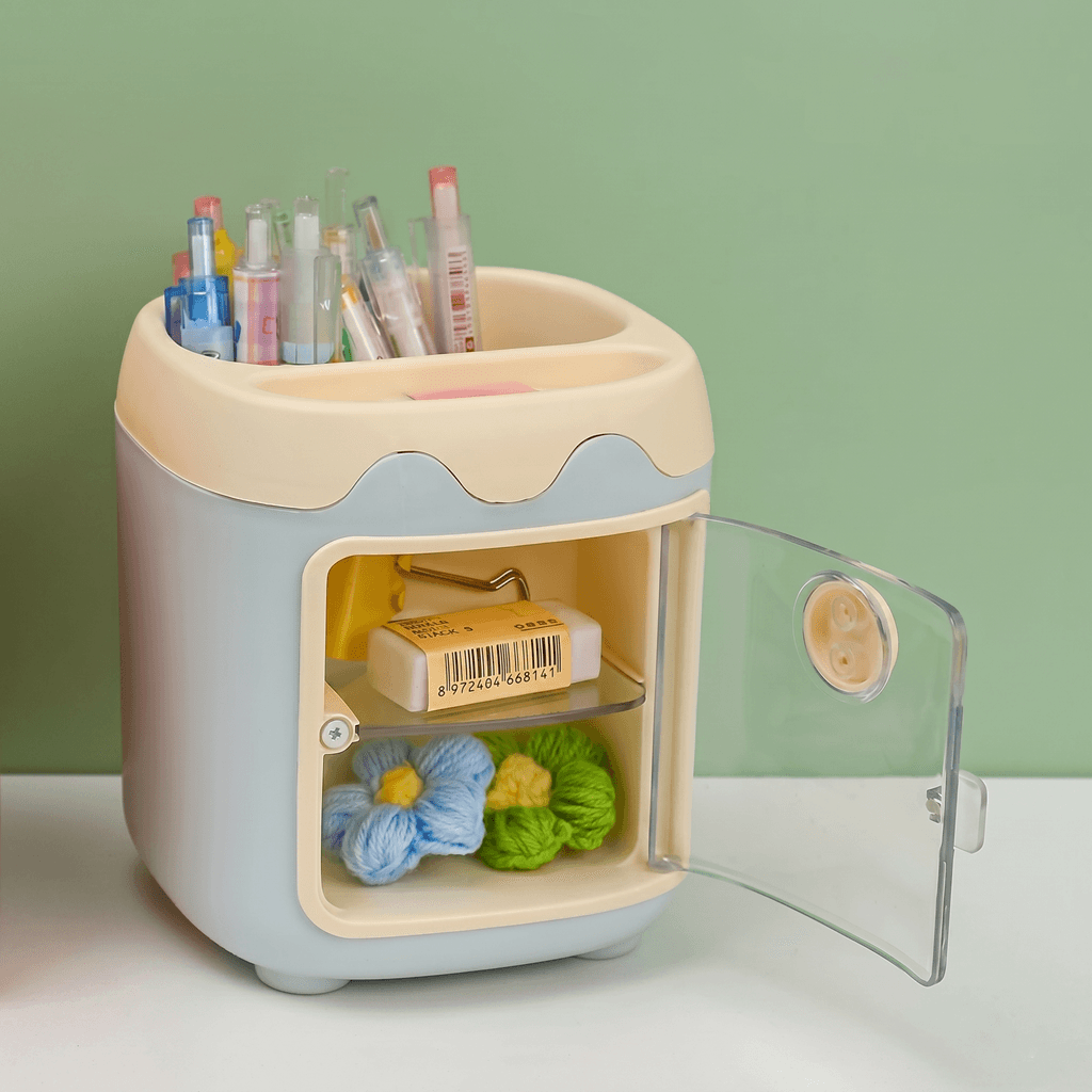 Cute Pig Pen Organizer – Large Capacity Desktop Storage Holder for Office, Study Table & Home Decor