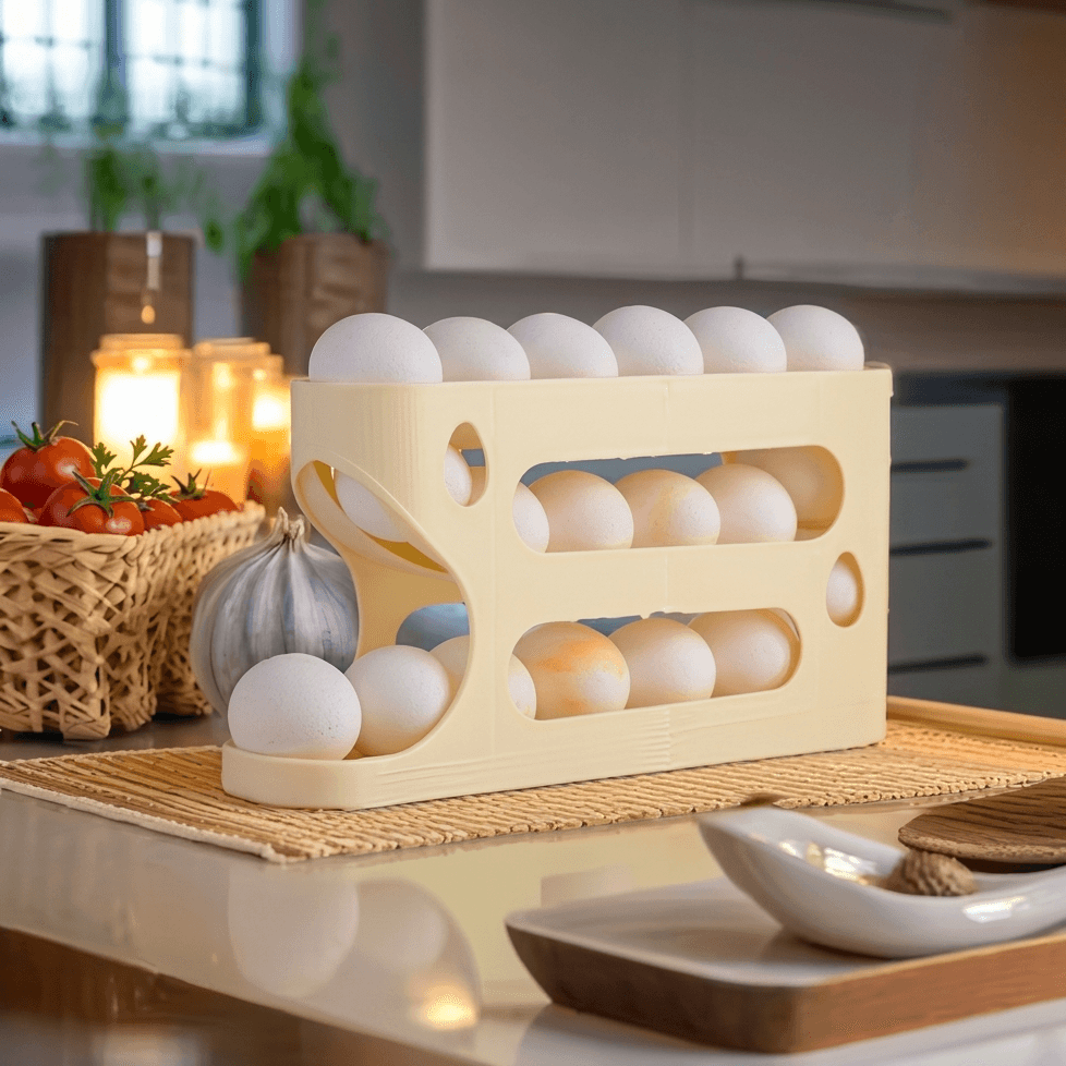2-Tier Gravity Auto-Rolling Egg Dispenser