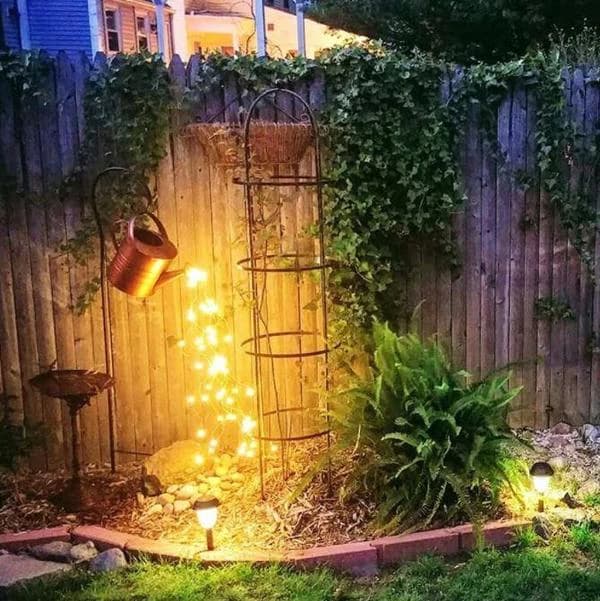 Star Shower Garden Art LED Light Decoration | Waterproof Fairy Watering Can Garden Lights
