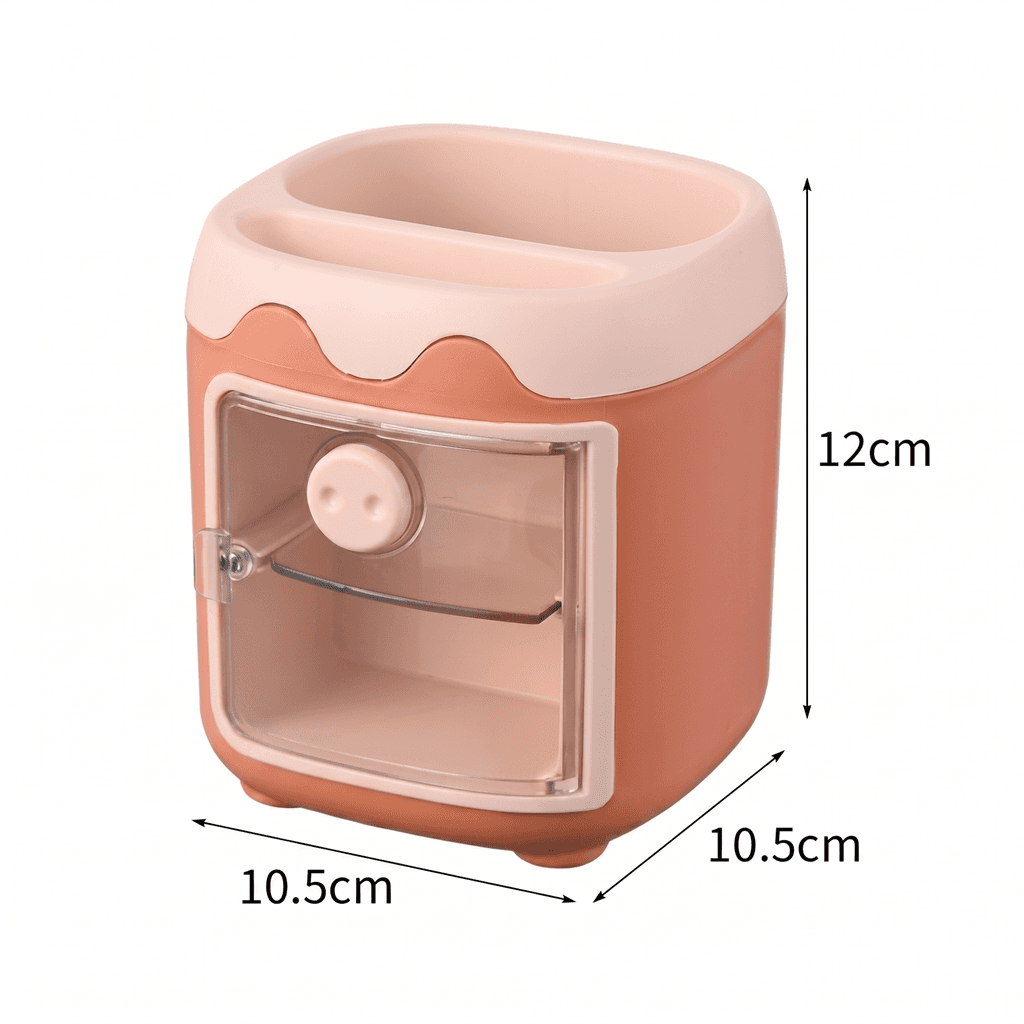 Cute Pig Pen Organizer – Large Capacity Desktop Storage Holder for Office, Study Table & Home Decor
