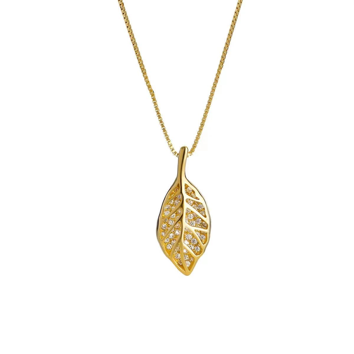 Nature Sparkle Tree Leaf Pendant Necklace | Elegant Leaf Pendant Jewelry for Women