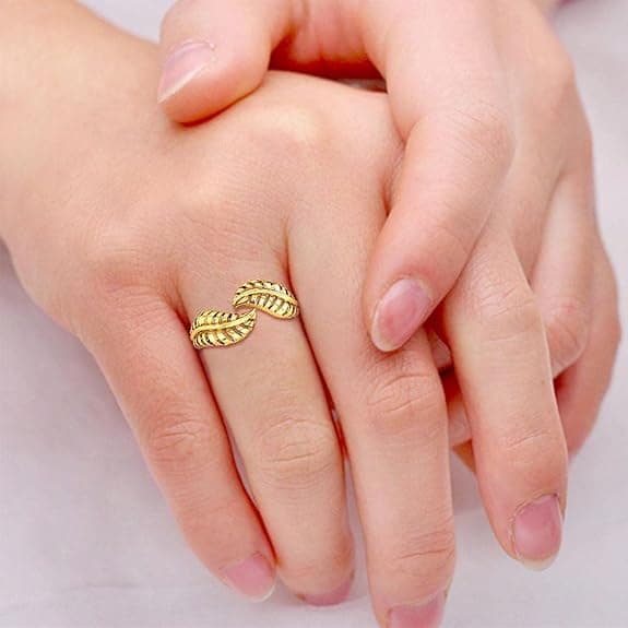 Radiant Gold Twin Leaf Bypass Ring