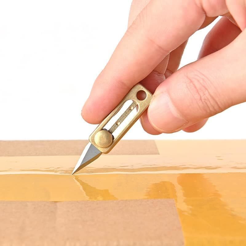 Premium Solid Brass EDC Mini Keychain Knife 