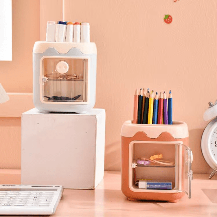 Cute Pig Pen Organizer – Large Capacity Desktop Storage Holder for Office, Study Table & Home Decor