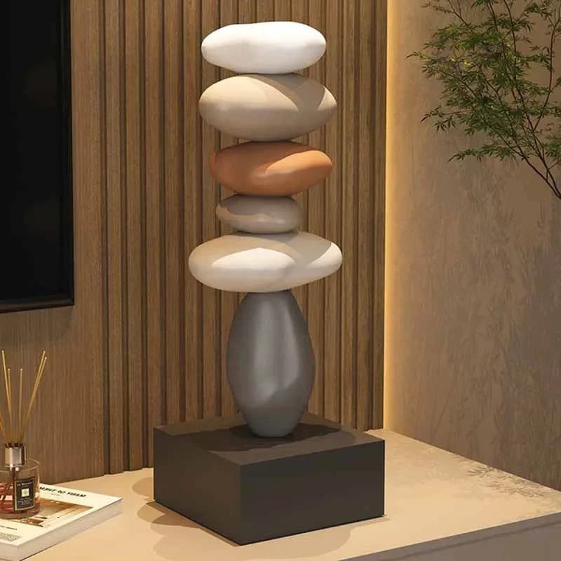 Zen Stone Stack Aesthetic Home Decor – Minimalist Balance Stone Sculpture