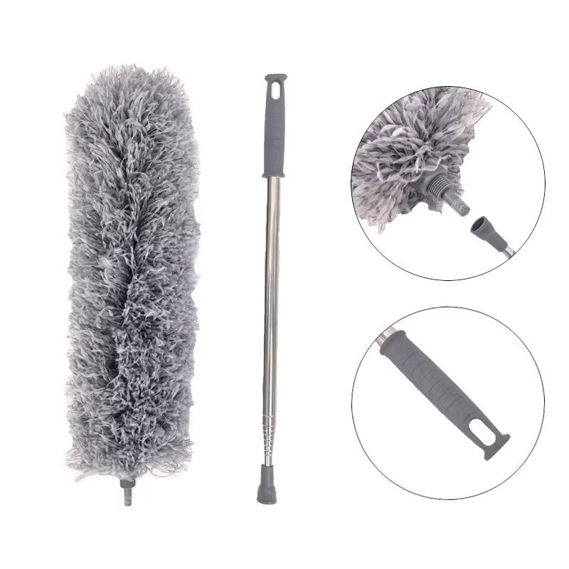 Telescopic Microfiber Duster with Stainless Steel Handle – Extendable Ceiling & Car Cleaning Brush