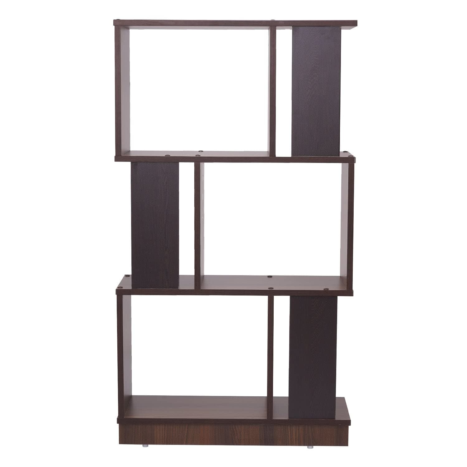 Modern 3-Tier S-Shaped Geometric Bookshelf & Display Rack