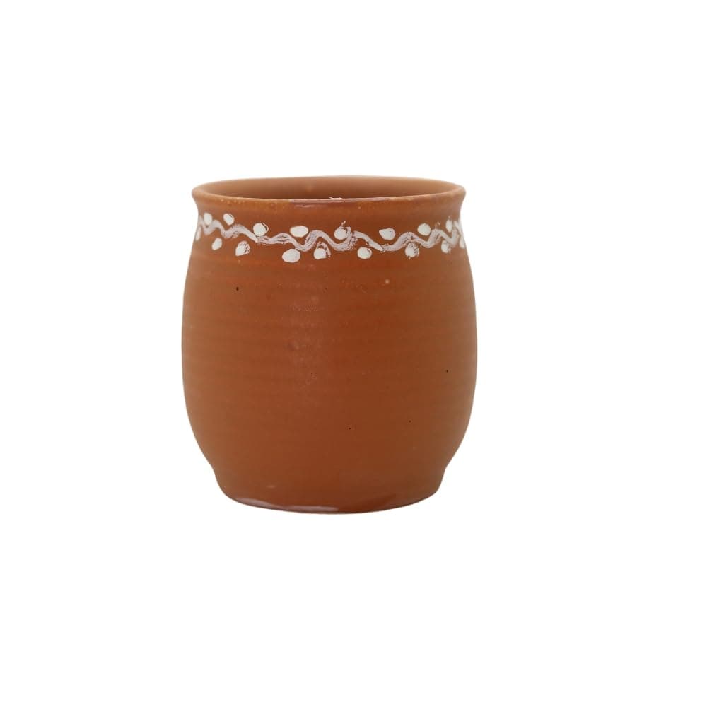 Hand-Painted Terracotta Kulhad Cups – Set of 2 Traditional Clay Mugs