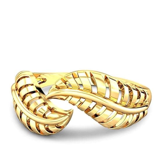 Radiant Gold Twin Leaf Bypass Ring