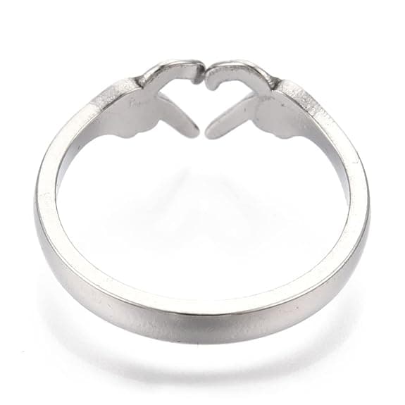 Adjustable Silver "Hand Heart" Promise Ring alternate