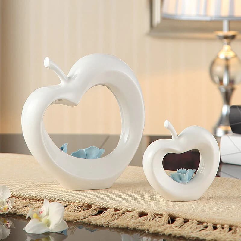 Modern Ceramic Love Apple Home Decor | Luxury Glossy Ceramic Decorative Sculpture Gift alternate